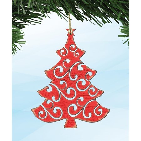 DESIGNOCRACY Filigree Christmas Tree Wooden Magnet 99804M